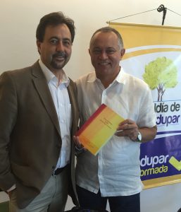 Meeting with Mayor Fredys Miguel Socarras Reales and giving him a gift of the Tip O'Neill Lectures book